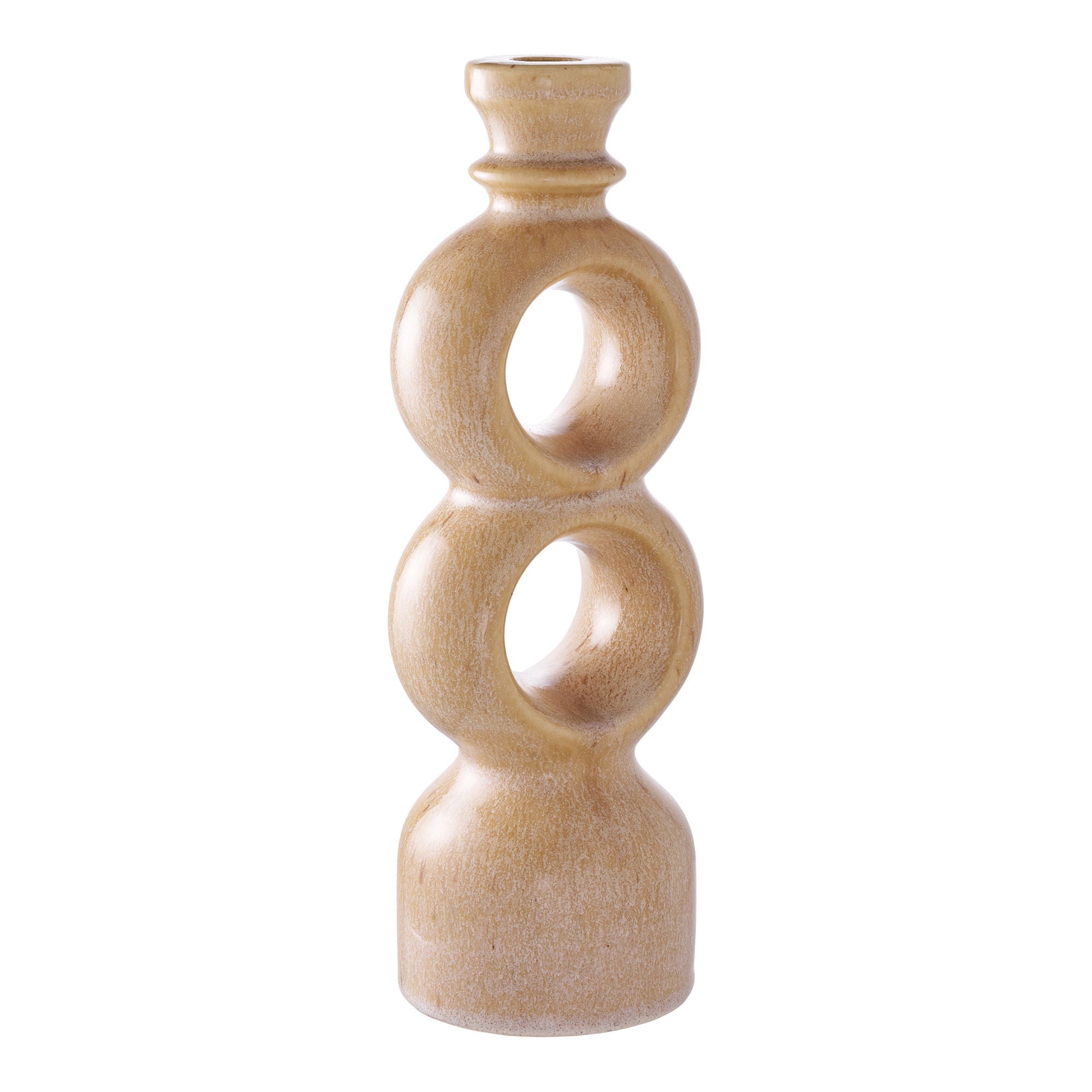 Kerzenhalter aus Keramik, braun, 30,5 cm